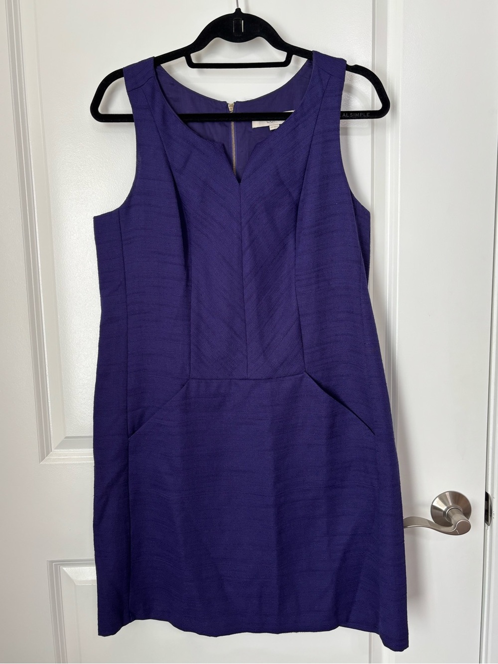 LOFT Violet Sleeveless Shift Dress size 12P